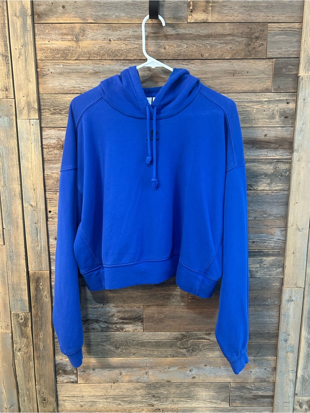 Adidas Women's Blue Cropped Hoodie - size M